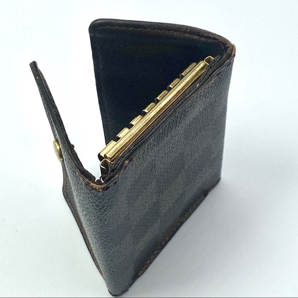 LOUIS VUITTON DAMIER EBENE CHECKERED 6 KEY HOOK HOLDER POUCH WALLET - Picture 7 of 7